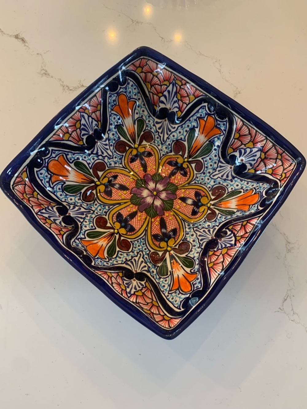 Vintage Talavera Rectangular Serving Bowl Pottery Dish Hand Crafted Mexico 12” - Picture 3 of 10